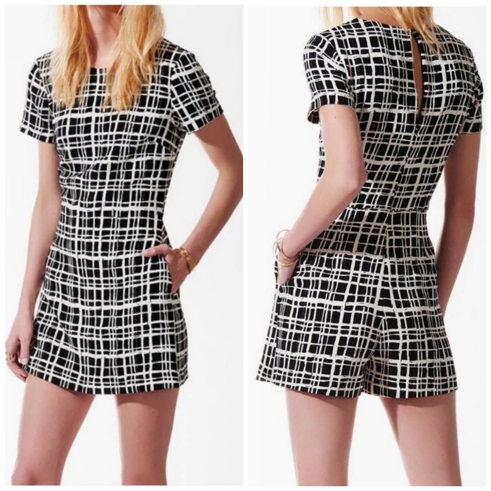 Birdcage Anthropologie Womens Black White Romper Dress Size Large